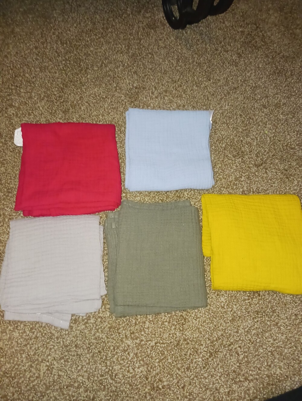 Kids Cotton Muslin Burp Rags- Multi Color Pack
